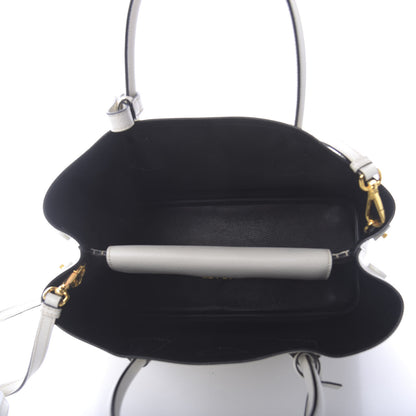 Prada Saffiano Cuir Medium Double Bag Talco Black 5 of 9