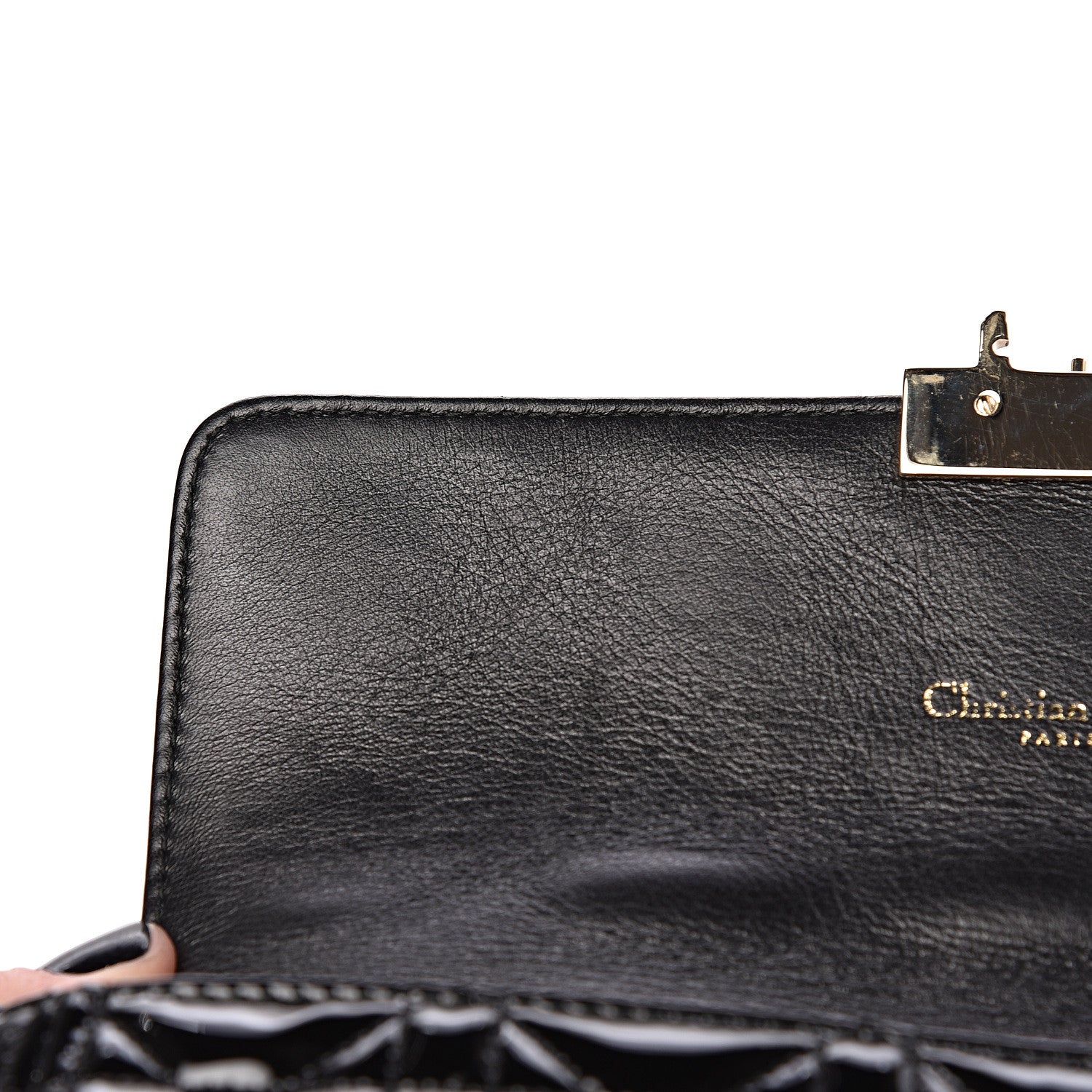 Christian Dior Patent Cannage Miss Dior Promenade Pouch Black 12 of 13