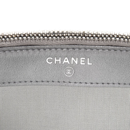 Chanel Metallic Caviar Quilted Small Boy Clutch With Chain Silver 6 of 9