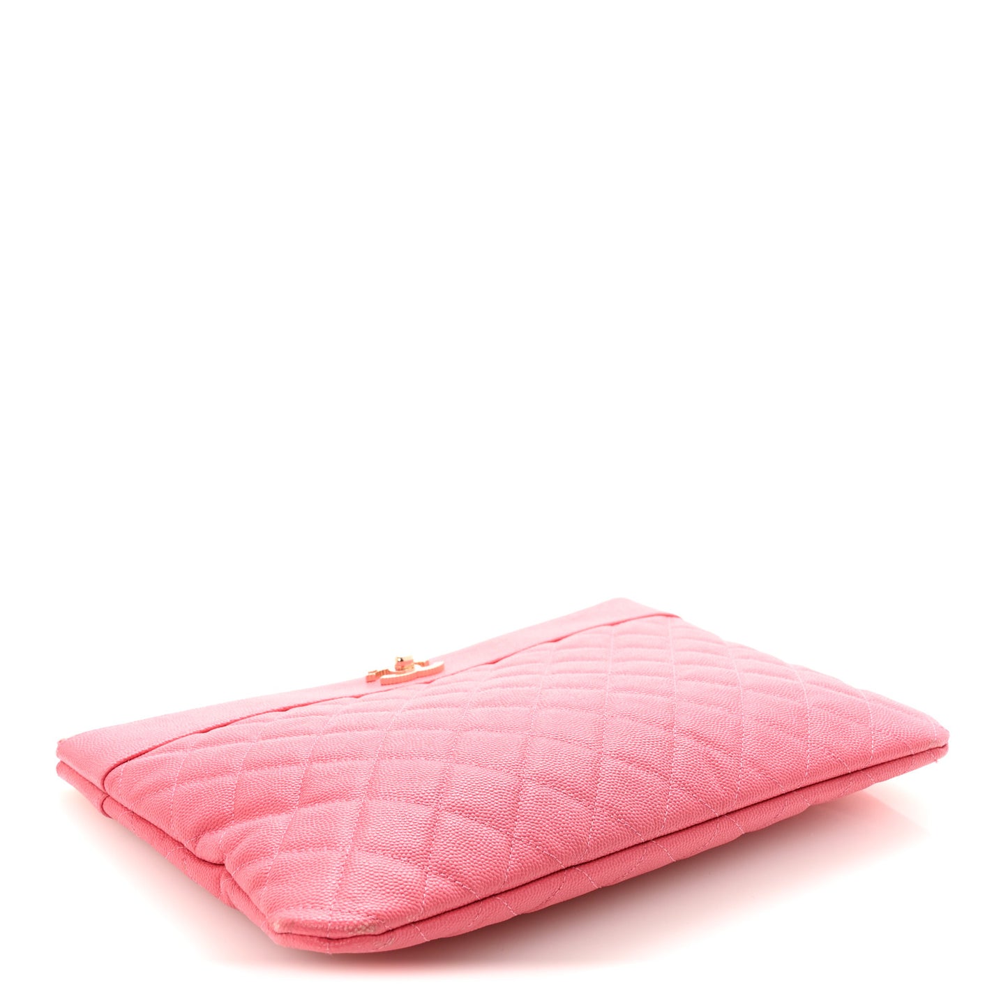Caviar Quilted Medium Vintage Mademoiselle Cosmetic Case Pink