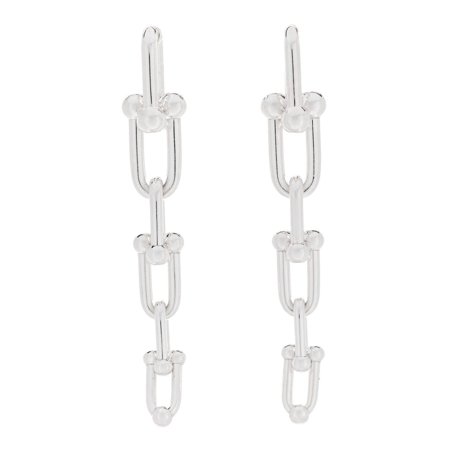 Tiffany Sterling Silver HardWear Graduated Link Earrings 1 of 4
