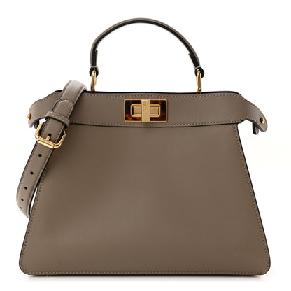 Fendi Vitello Seta Shiny Nappa Plexiglass Bi-Color Small Peekaboo I SEE U Satchel Tartaruga Black 1 of 12