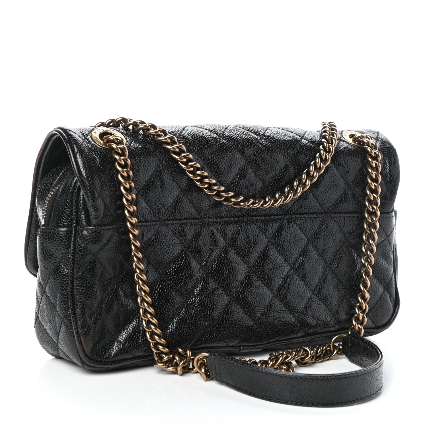 Chanel Crumpled Grained Calfskin Quilted Small Shiva Flap Black 3 of 10