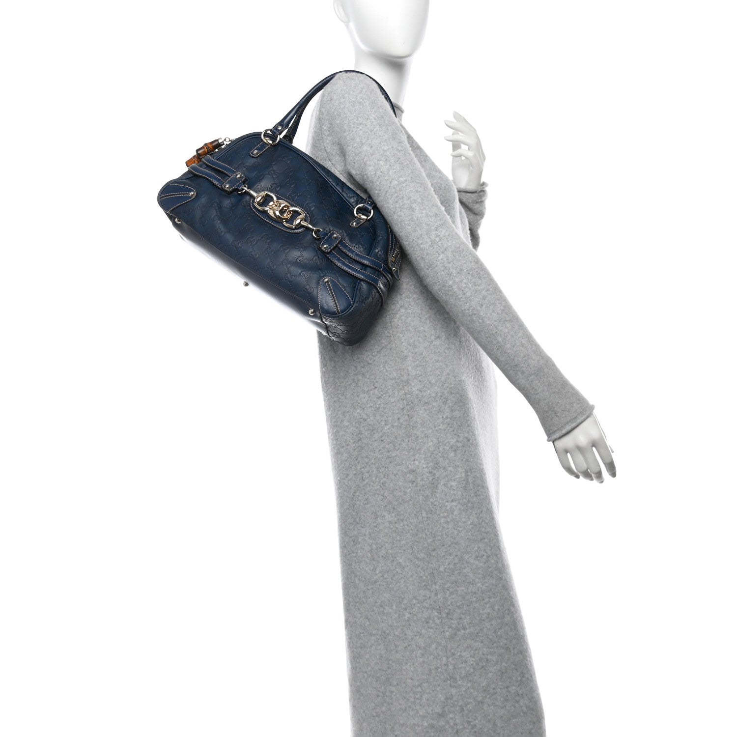 Gucci Guccissima Large Wave Boston Blue 2 of 17