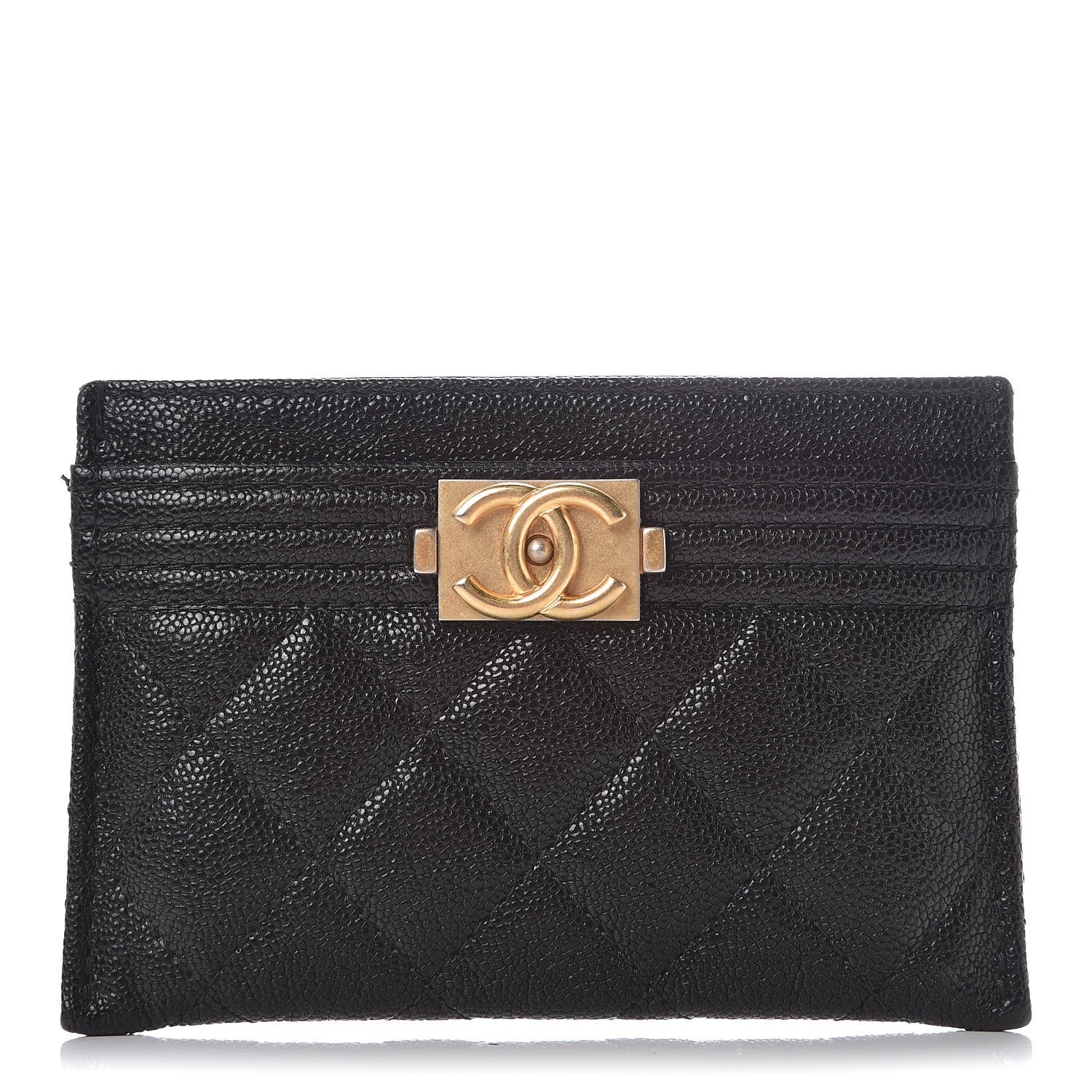 Chanel Caviar Quilted Boy Card Holder Black 1 of 9