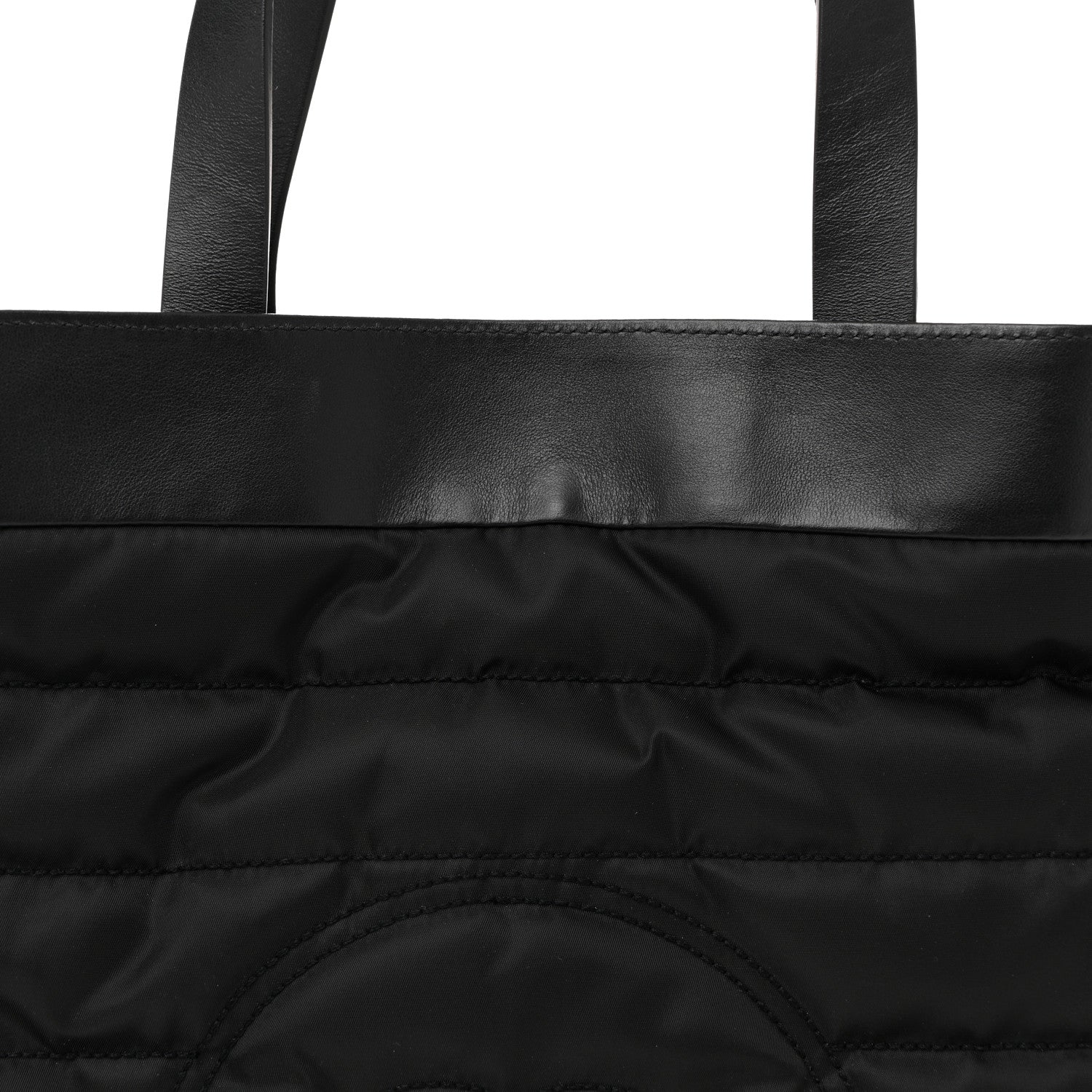 Chanel Nylon Calfskin CC Beach Tote Black 9 of 12