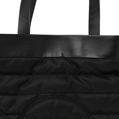 Chanel Nylon Calfskin CC Beach Tote Black 9 of 12