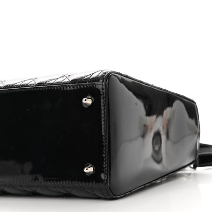 Christian Dior Patent Cannage Medium Lady Dior Black 9 of 11