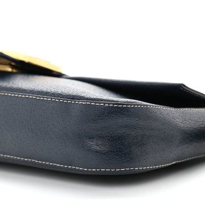 Fendi Boarskin Baguette Navy Blue 13 of 13