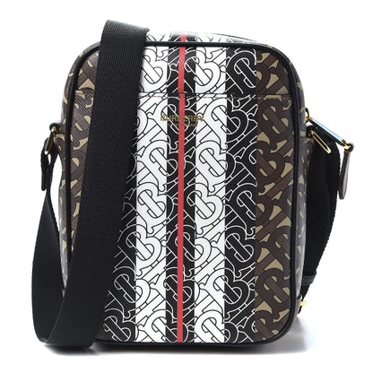 Burberry E-Canvas Monogram Stripe Thornton Messenger Bag Bridle Brown 1 of 8