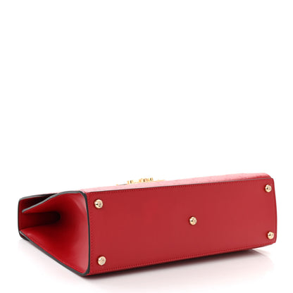 Gucci Guccissima Signature Medium Padlock Top Handle Bag Hibiscus Red 4 of 10