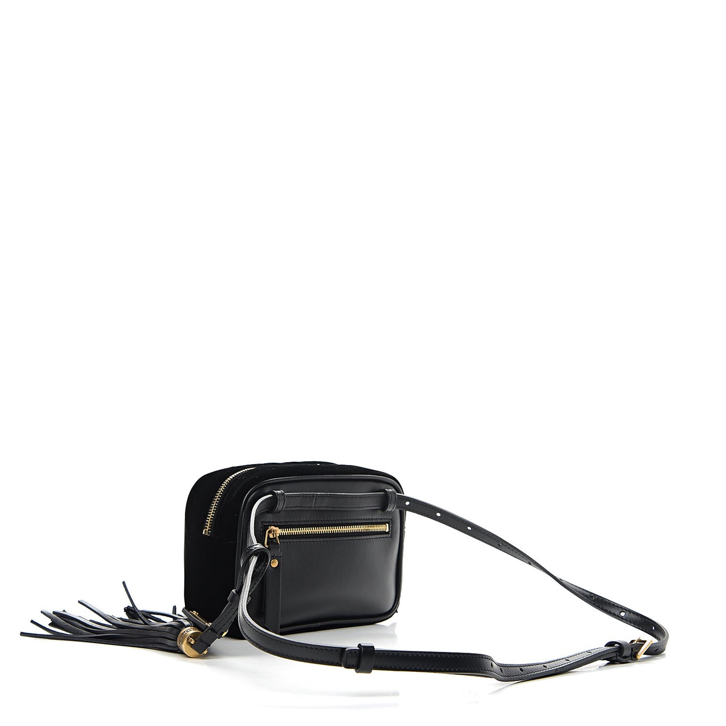 Velour Matelasse Monogram Lou Belt Bag Black
