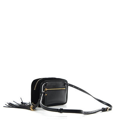 Saint Laurent Velour Matelasse Monogram Lou Belt Bag Black 2 of 8