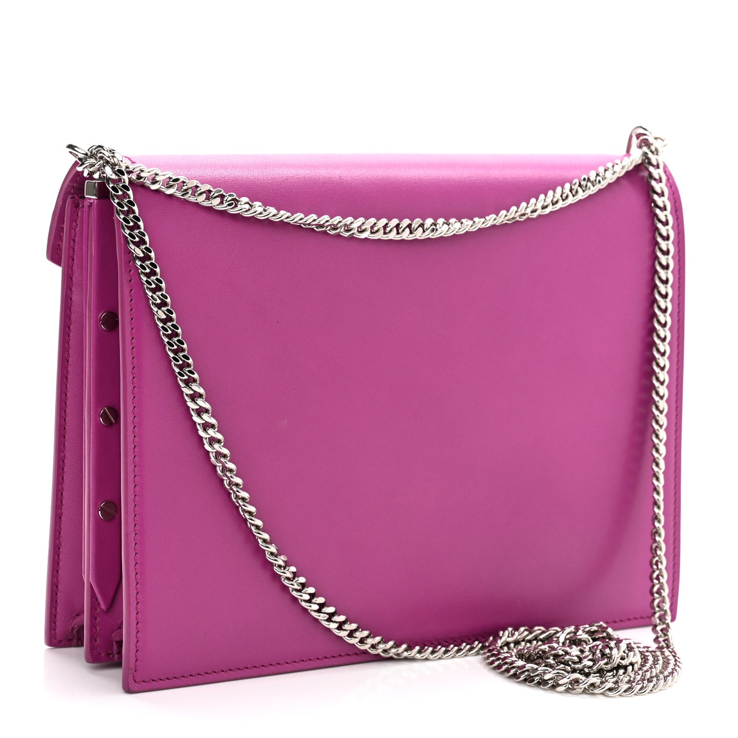 Smooth Calfskin Monogram Cassandra Clasp Bag Electric Fuchsia