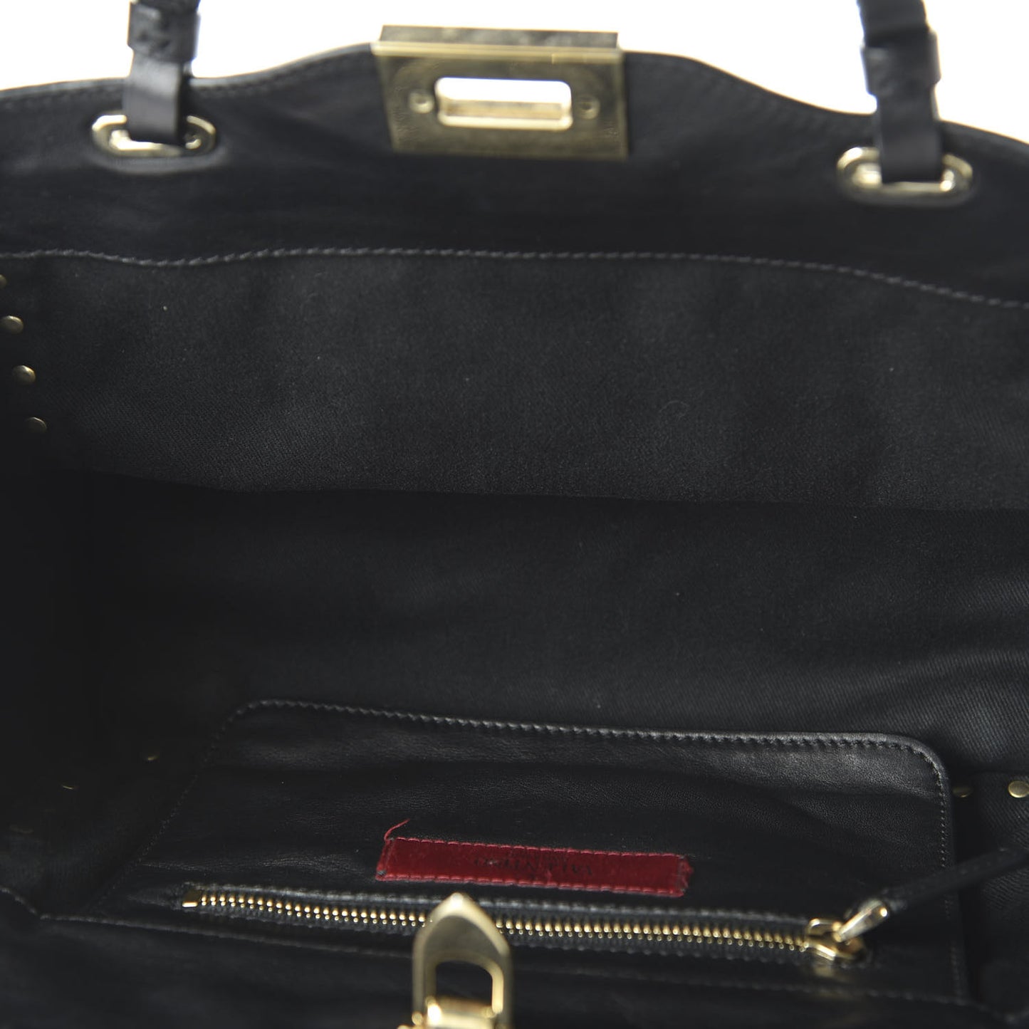 Vitello Small Rockstud Tote Black
