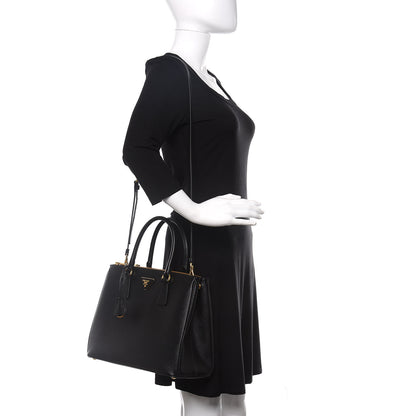 Prada Saffiano Medium Galleria Double Zip Tote Black 2 of 11