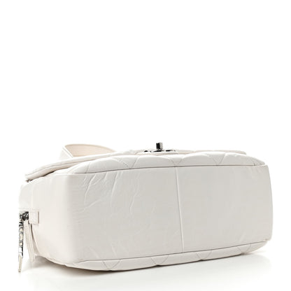 Chanel Aged Calfskin Quilted Small Express Bowling Bag White 3 of 9