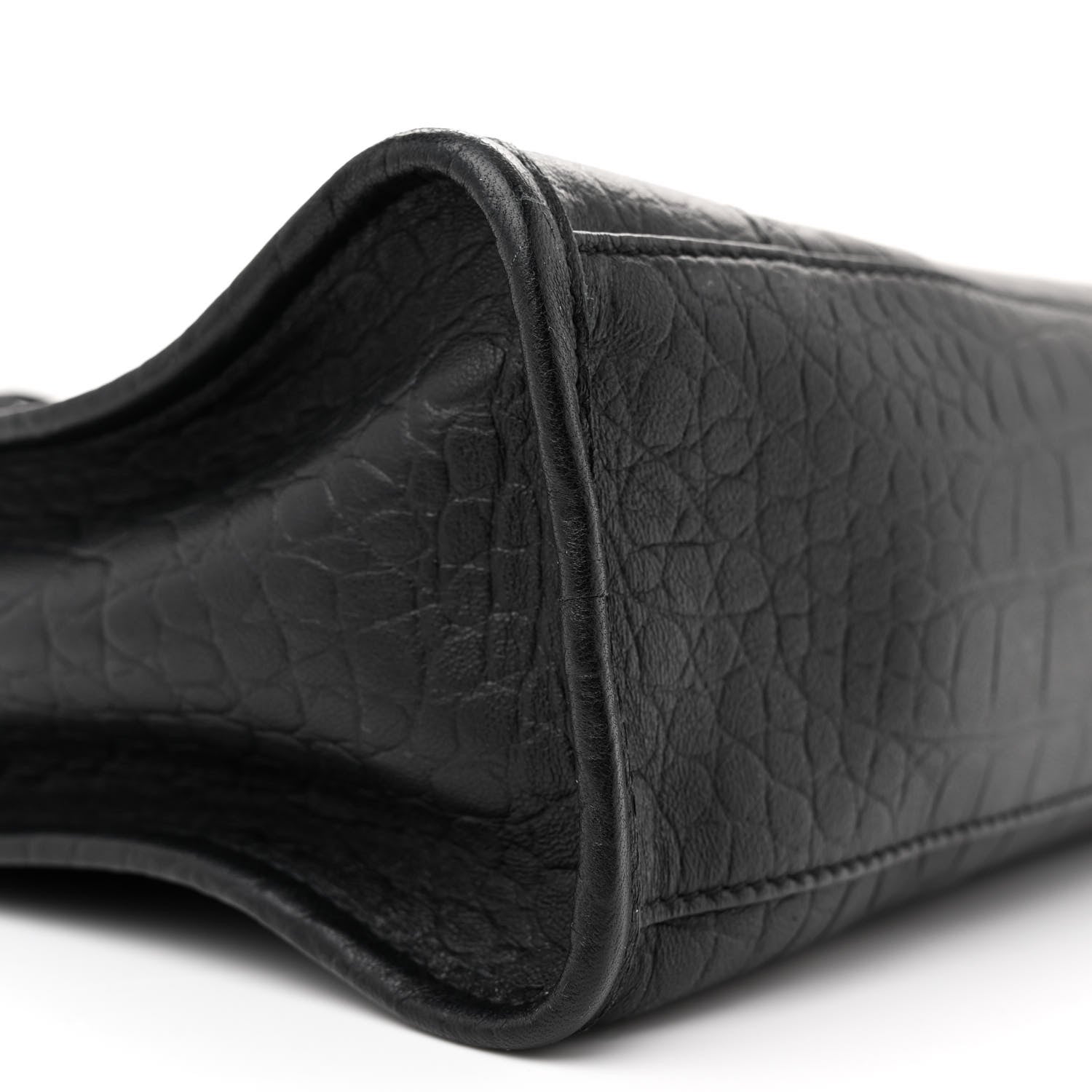 Balenciaga Matte Supple Lambskin Crocodile Embossed Classic Black Hardware S City Black 9 of 16