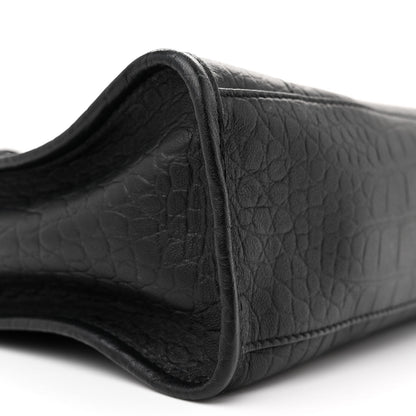 Balenciaga Matte Supple Lambskin Crocodile Embossed Classic Black Hardware S City Black 9 of 16