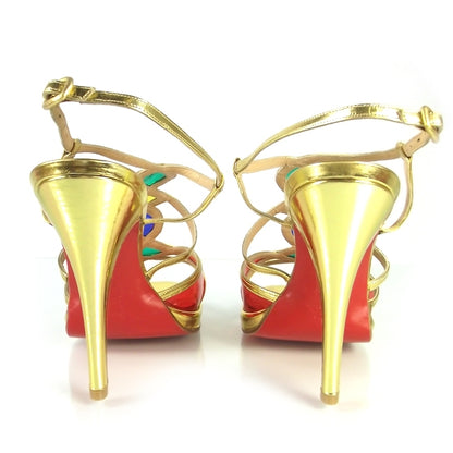 Christian Louboutin Leather Libelle 120 Sandals 36.5 Gold 3 of 6
