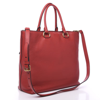 Prada Vitello Daino Tote Rosso 2 of 7
