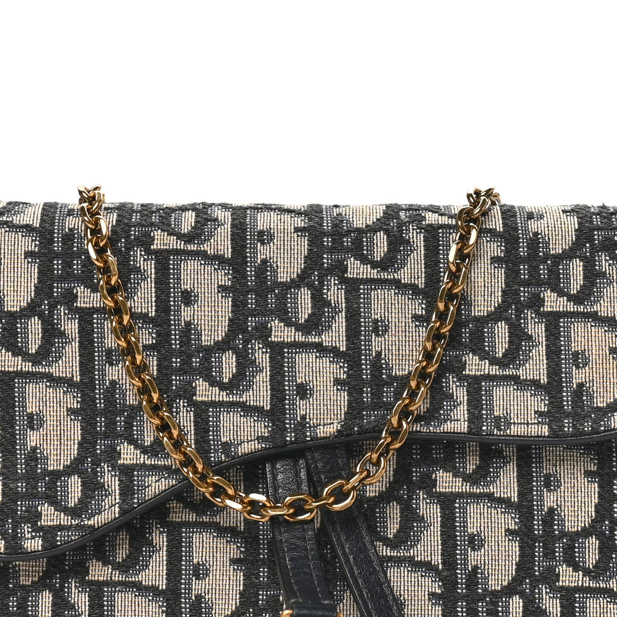 Oblique Saddle Chain Long Wallet Blue