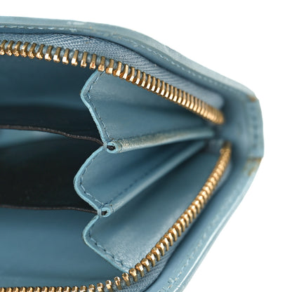 Saint Laurent Grained Calfskin Rive Gauche Compact Zip Around Wallet Blue 10 of 11