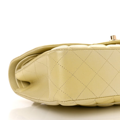 Chanel Cloudy Pearly Goatskin Quilted Medium Double Flap Light Yellow 9 of 13