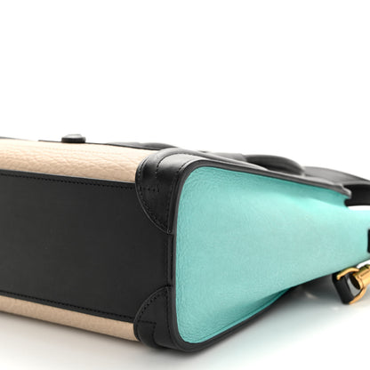 Celine Drummed Calfskin Nano Tri-Color Luggage Antarctic 9 of 9