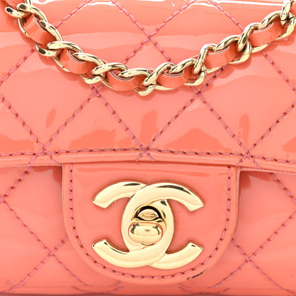 Chanel Patent Quilted Ginza 5th Anniversary Extra Mini Rectangular Flap Pink 9 of 16