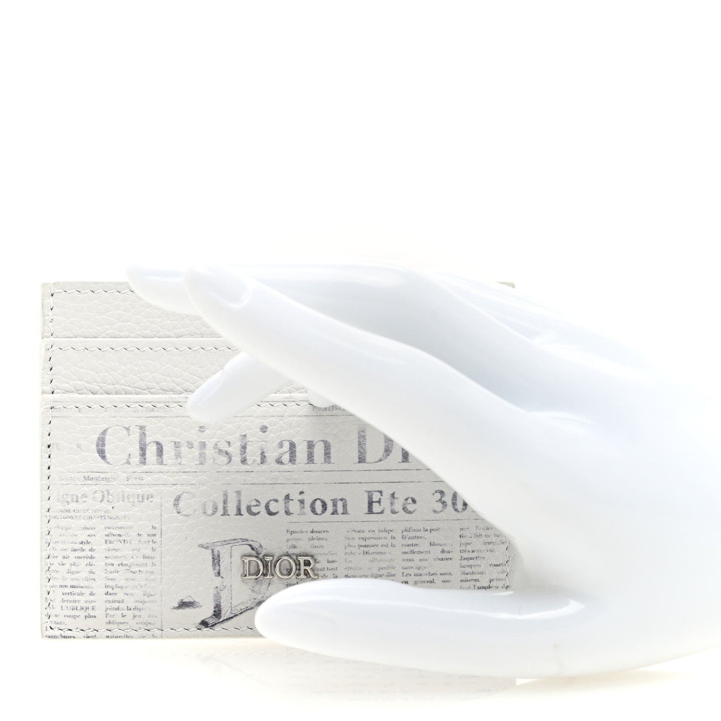 X DANIEL ARSHAM Grained Calfskin Newspaper Card Holder White