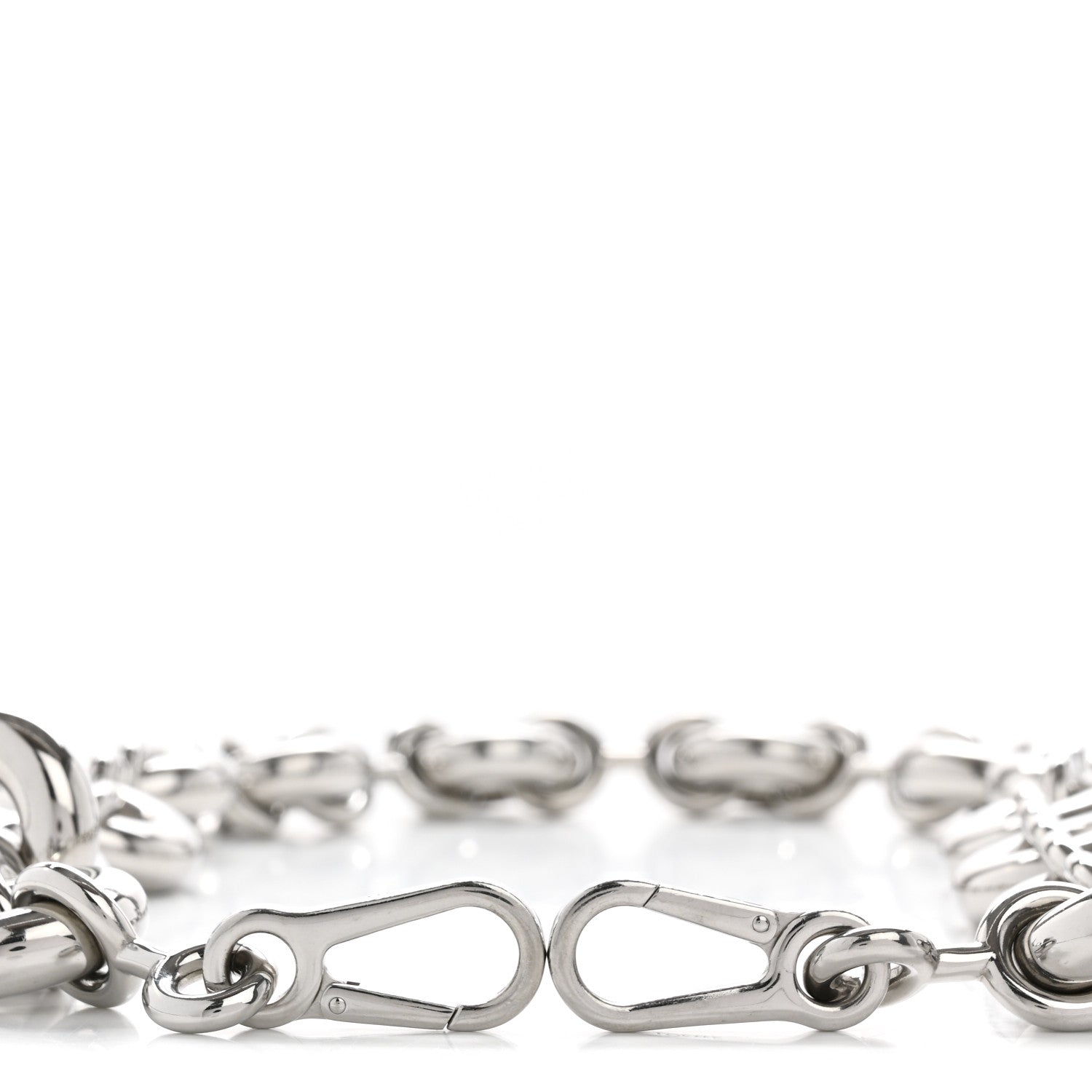 Loewe Aluminum Stainless Steel Chunky Donut Chain Shoulder Strap Silver 3 of 4