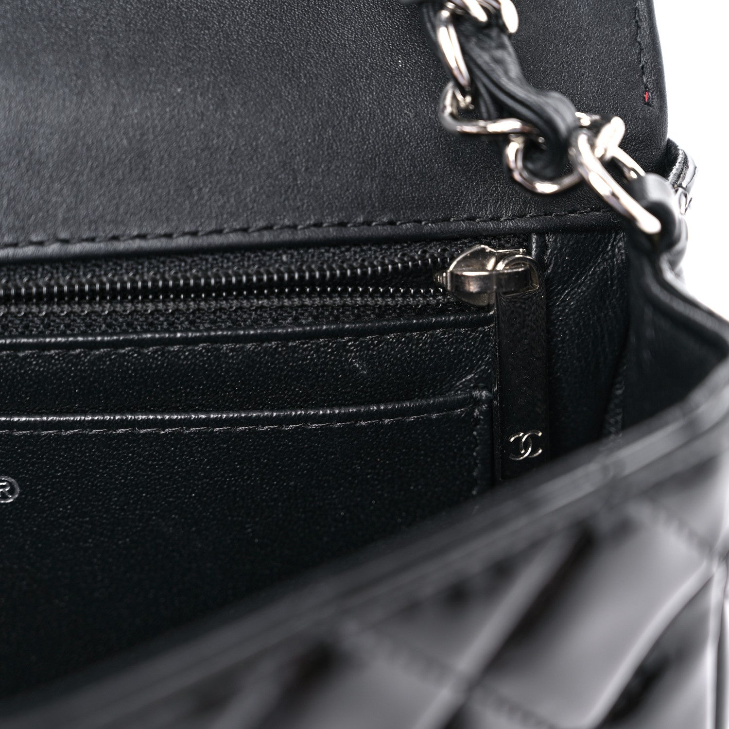 Chanel Patent Calfskin Quilted Bi-Color Mini Rectangular Flap Red Black 10 of 13