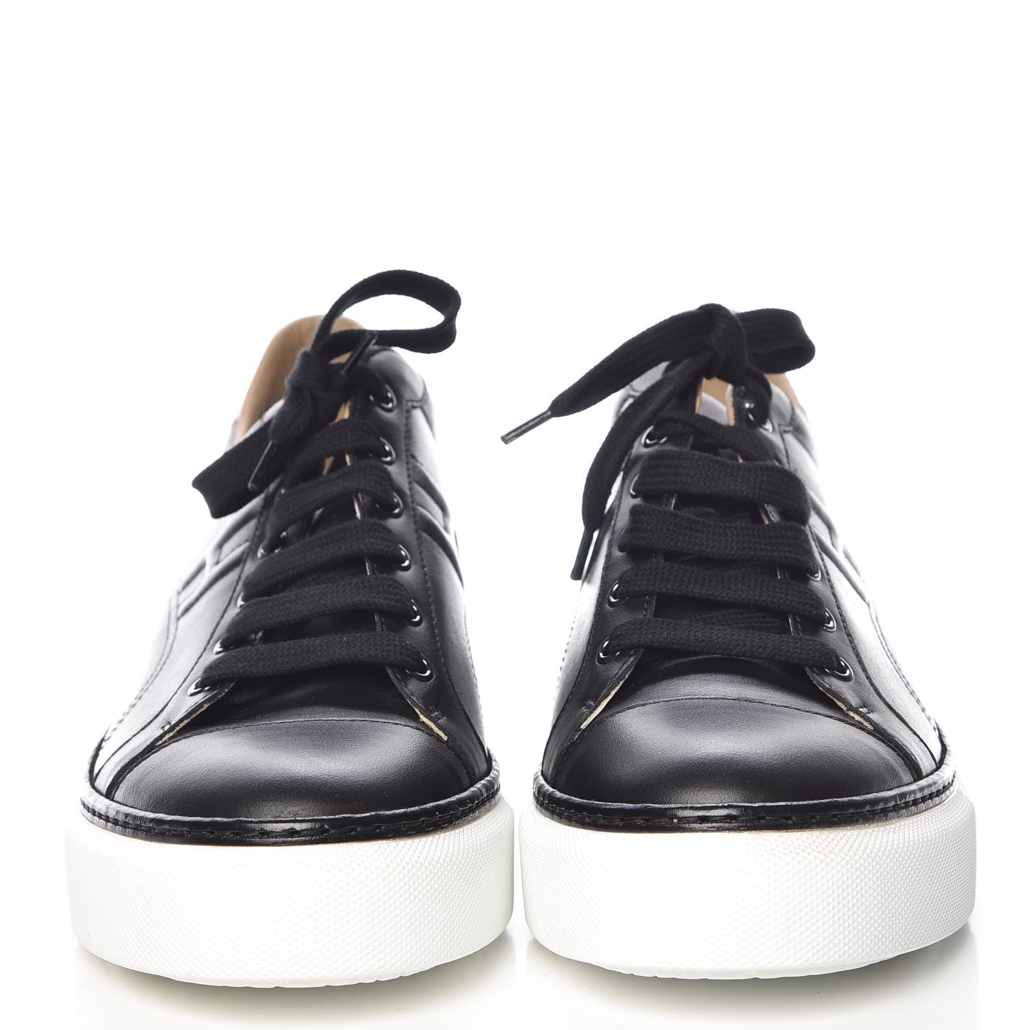 Hermes Calfskin Polo Sneakers 41 Black White 2 of 9