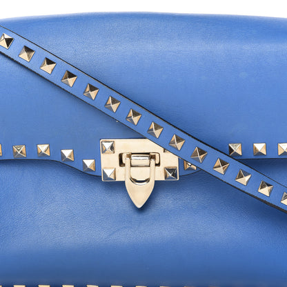 Valentino Garavani Vitello Medium Rockstud Flap Saddle Bag Light Sapphire 10 of 12