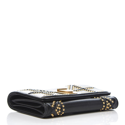 Christian Dior Lambskin Cannage Studded Diorama Elancee Wallet Black 4 of 7