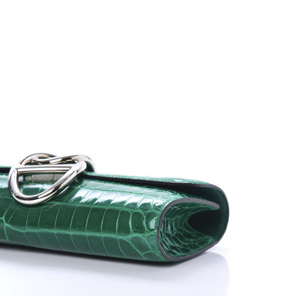 Hermes Shiny Niloticus Crocodile Egee Clutch Vert Emeraude 7 of 8