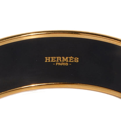 Hermes Enamel Printed Colliers de Chiens Wide Bracelet 65 Sables 3 of 4