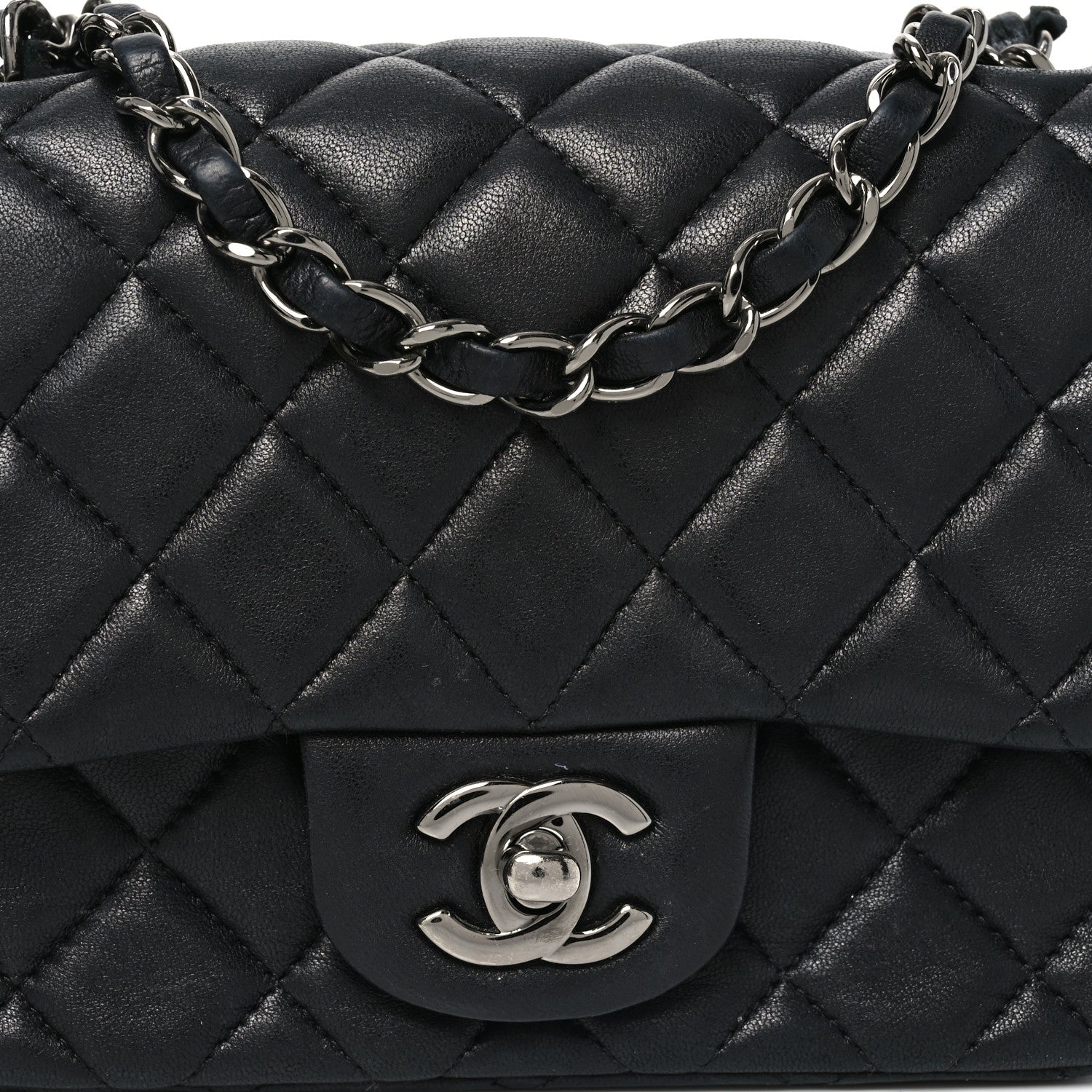 Chanel Lambskin Quilted Mini Square Flap Black 8 of 10