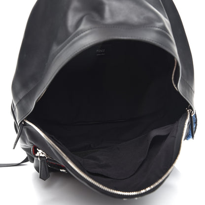 Fendi Nylon Calfskin Shearling Emoticon Backpack Black 5 of 8