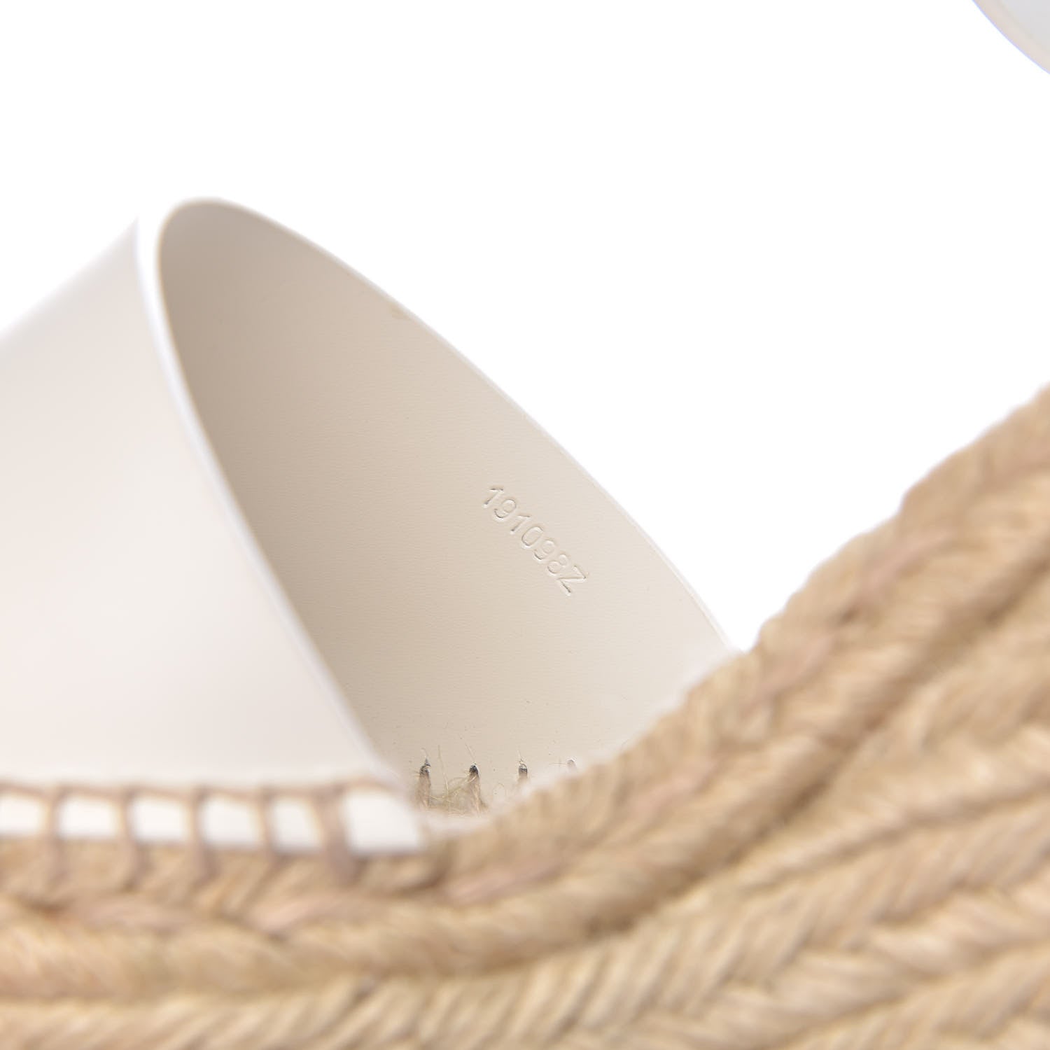 Hermes Calfskin Tivoli Espadrille Wedge Sandals 38 White 7 of 10