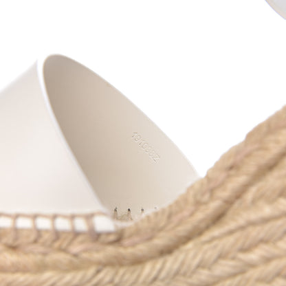 Hermes Calfskin Tivoli Espadrille Wedge Sandals 38 White 7 of 10