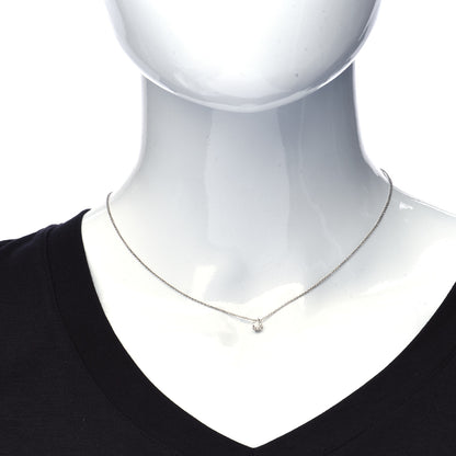 Tiffany Platinum Diamond .24ct Solitaire Pendant Necklace 2 of 9