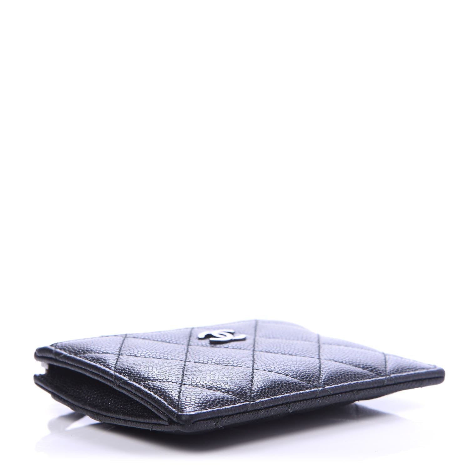 Chanel Iridescent Caviar Quilted CC Zip Card Holder Black 4 of 9
