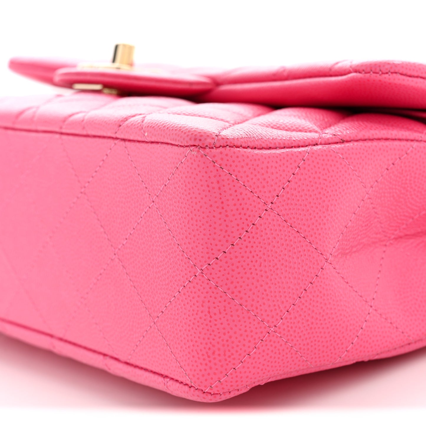 Caviar Quilted Small Double Flap Pink