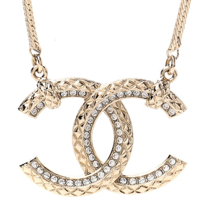 Chanel Crystal CC Chain Necklace Gold 4 of 7