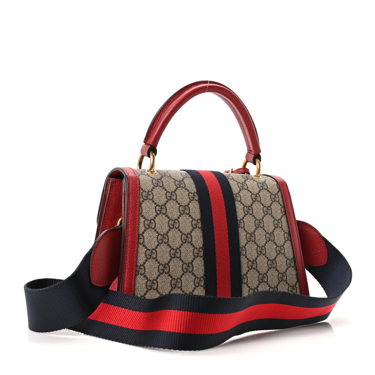 GG Supreme Monogram Small Queen Margaret Top Handle Bag Red
