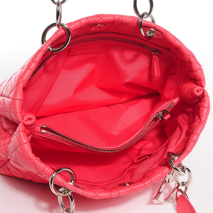 Christian Dior Lambskin Cannage Small Dior Soft Shopping Tote Coral 5 of 8