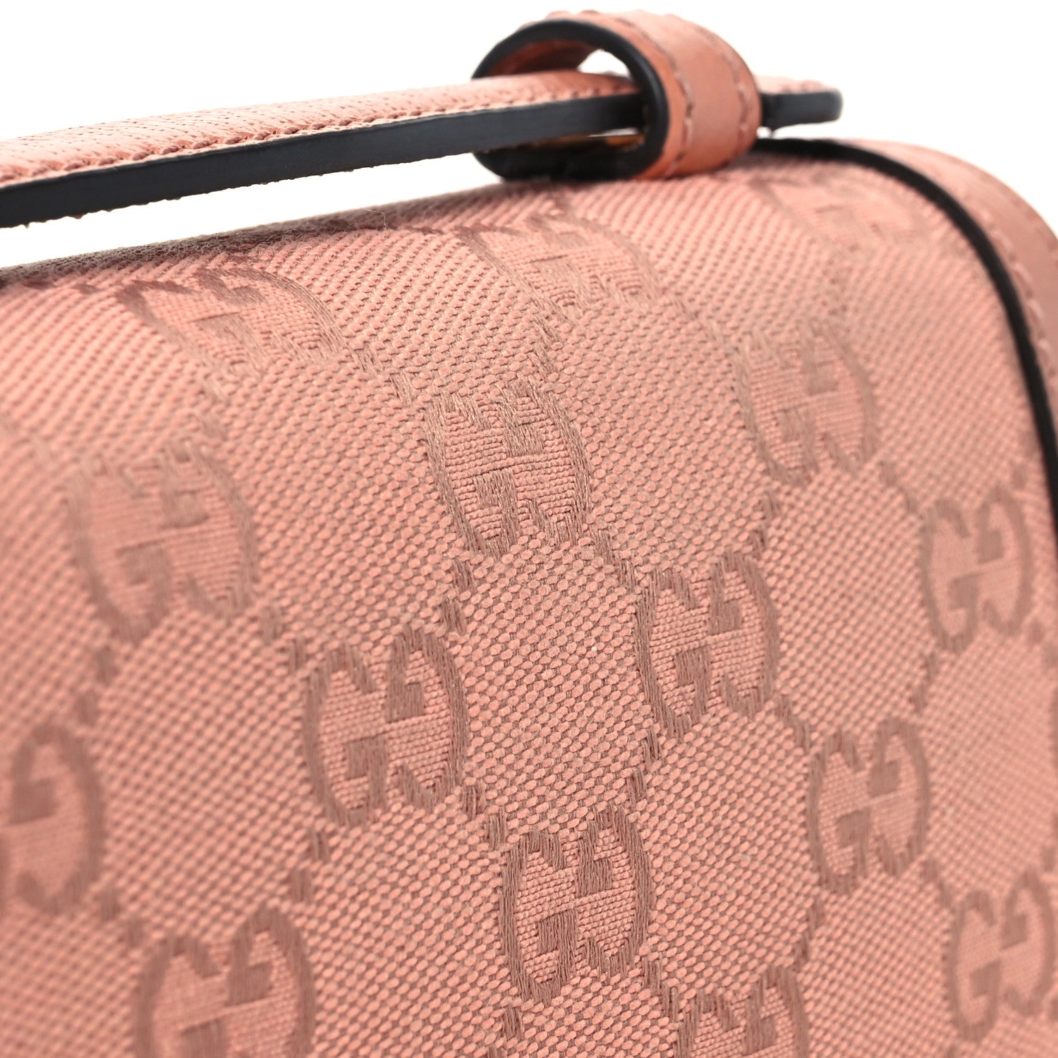 Gucci GG Monogram Textured Dollar Calfskin Mini Ophidia Padlock Top Handle Chain Shoulder Bag Cloche Rose Pink 13 of 16