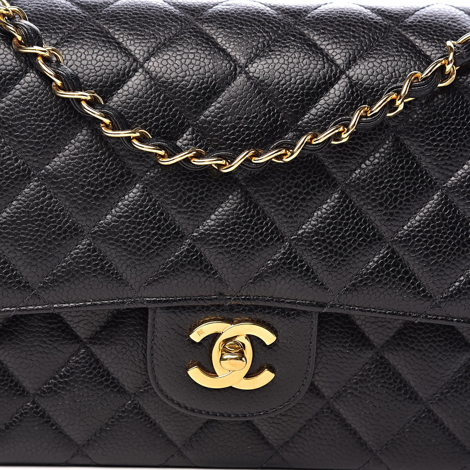 Chanel Caviar Quilted Medium Double Flap Black 17 of 18